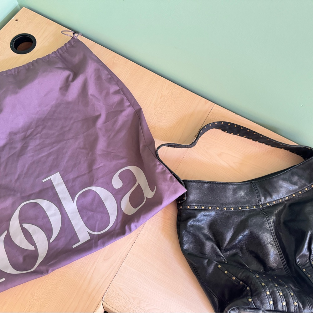 Black Leather Studded Bag